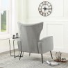 VOLKER Fauteuil Pieds Métal - Tissu Gris - L 73 x P 88 x H 102 cm