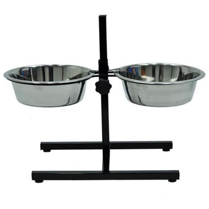 VADIGRAN Bar avec 2 mangeoires inox - 2 x 2500 ml - Pour chien