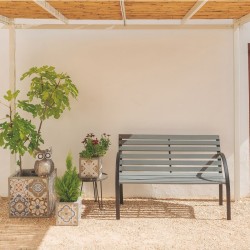 Banc 120 x 62 x 82 cm Gris Bois Acier Jardin