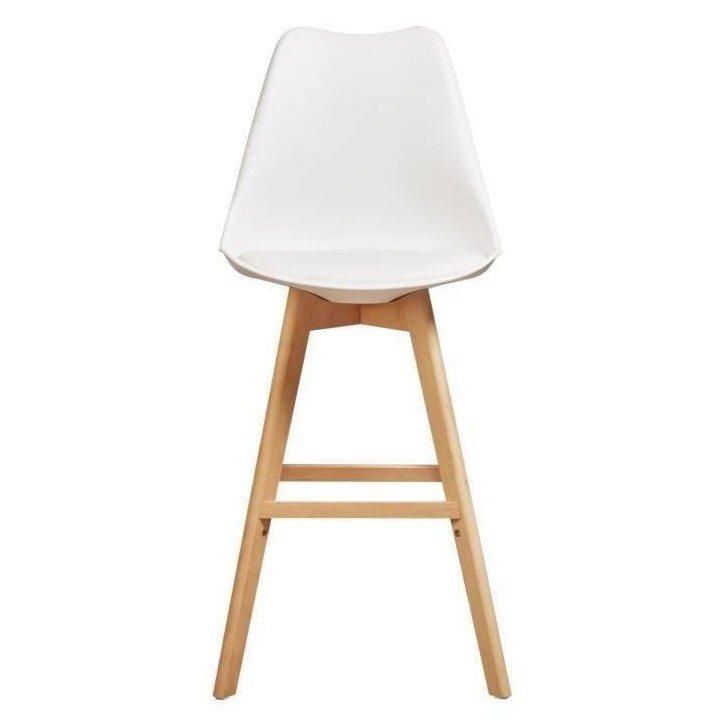 BJORN Lot de 2 tabourets de bar pieds en bois hetre massif - Revetemen