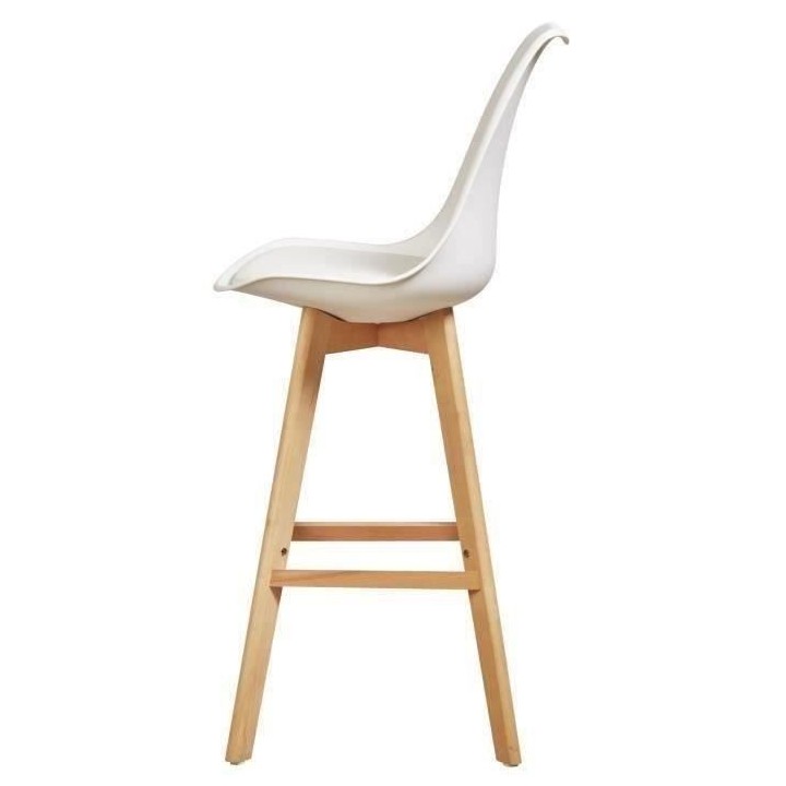 BJORN Lot de 2 tabourets de bar pieds en bois hetre massif - Revetemen