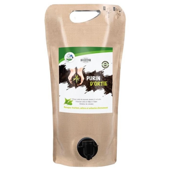 TERRA NOSTRA Purin d'ortie - Pouch 2L Concentré - Préparation 100% N