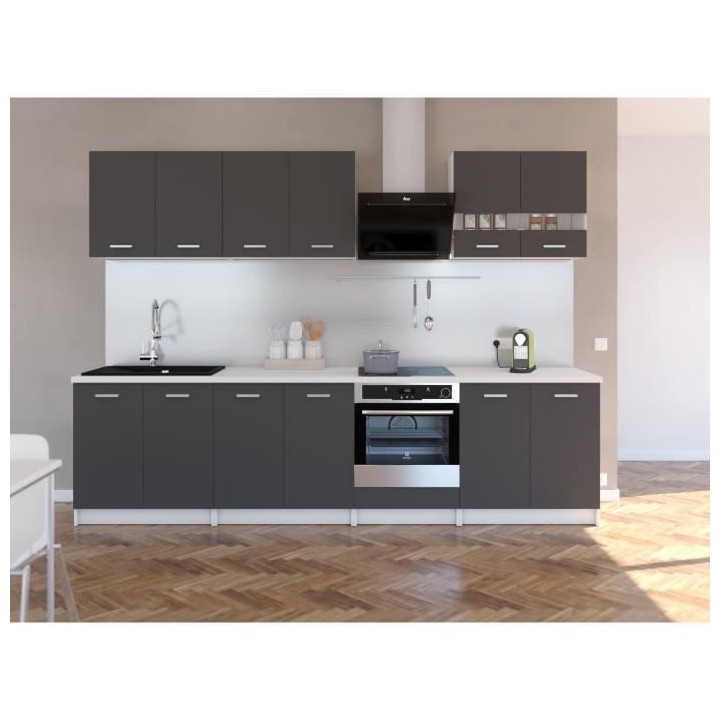 EXTRA - Cuisine complete L 300cm - Gris Mat