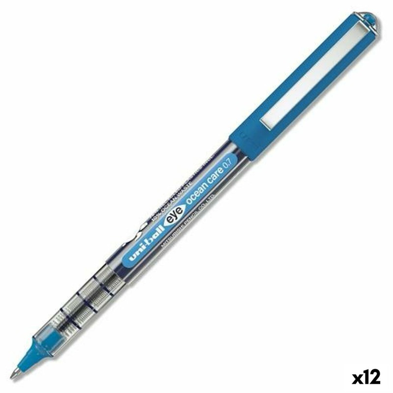 stylo à encre liquide Uni-Ball Eye Ocean Care Bleu 0,7 mm (12 Unités)