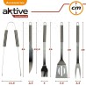 Ustensiles pour barbecues Aktive 7,5 x 35 x 1,9 cm Acier inoxydable Silicone 12 Unités (5 Pièces)