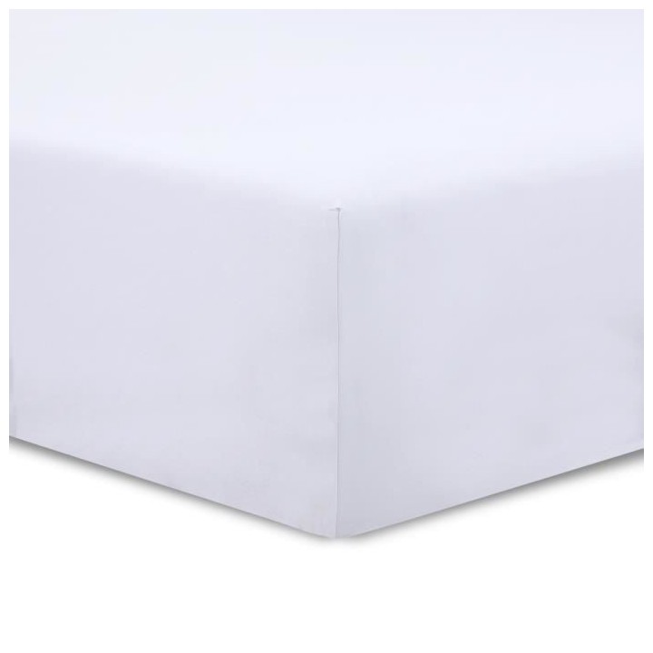 Vision - Drap housse Blanc - 140x190cm - 100% coton