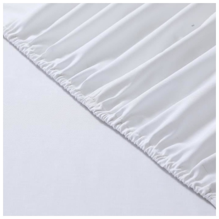 Vision - Drap housse Blanc - 140x190cm - 100% coton