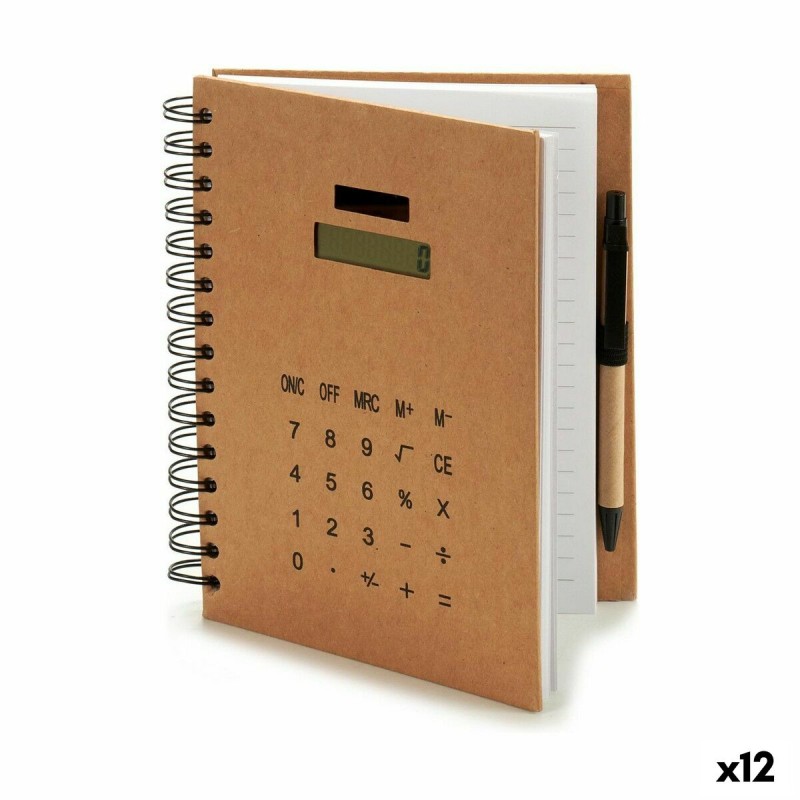 Cahier à Spirales avec Stylo Calculatrice 2,5 x 21 x 18 cm (12 Unités)