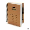 Cahier à Spirales avec Stylo Calculatrice 2,5 x 21 x 18 cm (12 Unités)