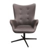 Fauteuil pivotant Simili Gris - L 74 x P 71,5 x H 107 - HELSINKI