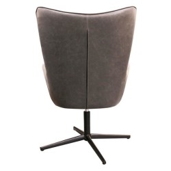 Fauteuil pivotant Simili Gris - L 74 x P 71,5 x H 107 - HELSINKI