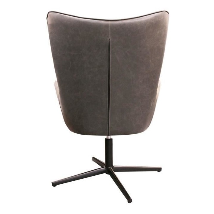 Fauteuil pivotant Simili Gris - L 74 x P 71,5 x H 107 - HELSINKI