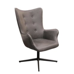 Fauteuil pivotant Simili Gris - L 74 x P 71,5 x H 107 - HELSINKI