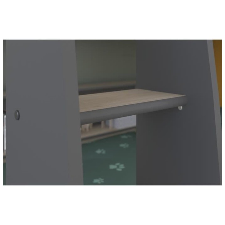 PARISOT Lits superposés enfant - Décor Chene Jackson et Gris Ombre -