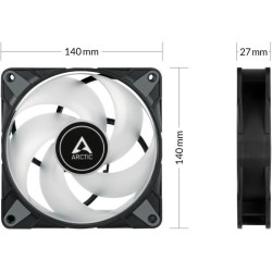 ARCTIC P14 PWM PST ARGB 0dB (Noir) - Ventilateur 140mm ARGB pour boitier