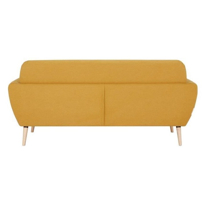 Canapé 3 places LILLY - Tissu Moutarde - Style contemporain - L 193 x