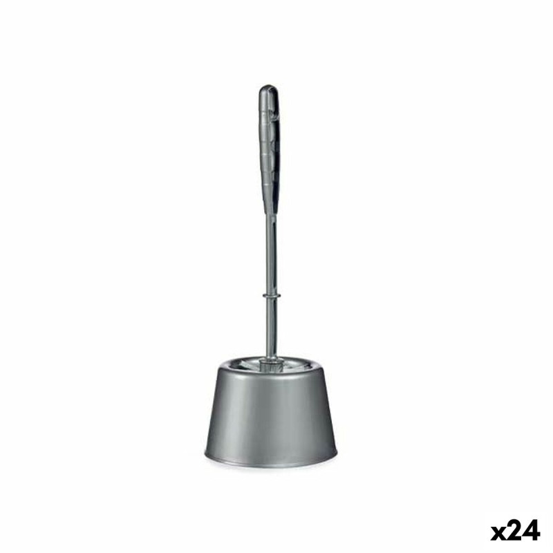 Brosse de salle de wc Argenté Plastique 13 x 36,5 x 13 cm (24 Unités)