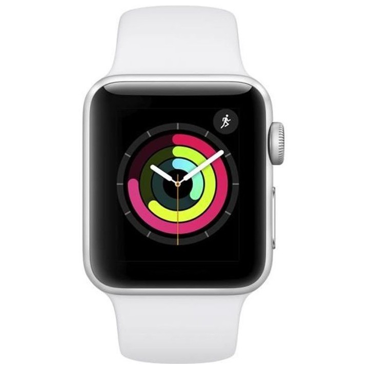 Apple Watch Series 3 GPS, 38mm Boîtier en aluminium argenté avec b