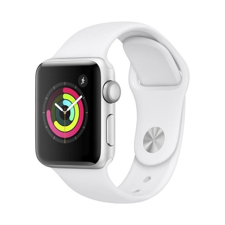 Apple Watch Series 3 GPS, 38mm Boîtier en aluminium argenté avec b