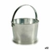 Pot Seau Argenté Zinc 25 x 30 x 26,5 cm (12 Unités)