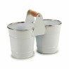 Cache-pot Double Blanc Argenté Bois Zinc 20 x 15 x 10,2 cm (24 Unités)