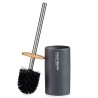 Brosse de salle de wc Gris Métal Résine Bambou 9,7 x 37,5 x 9,7 cm (6 Unités)