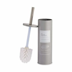 Brosse de salle de wc Beauty Products Blanc Gris Acier Plastique 9,5 x 37,5 x 9,5 cm (12 Unités)