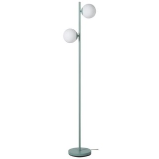RETRO Lampadaire - Abat-jour 2 boules en verre - H 160 cm - Bleu Céla