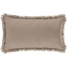 Coussin déhoussable avec contour frange - 30 x 50 cm - Beige lin