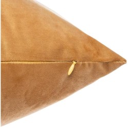 Coussin Velours brodé Slow Polyester - 50x50 cm - Ocre