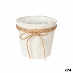 Cache-pot Lien Blanc Tissu...