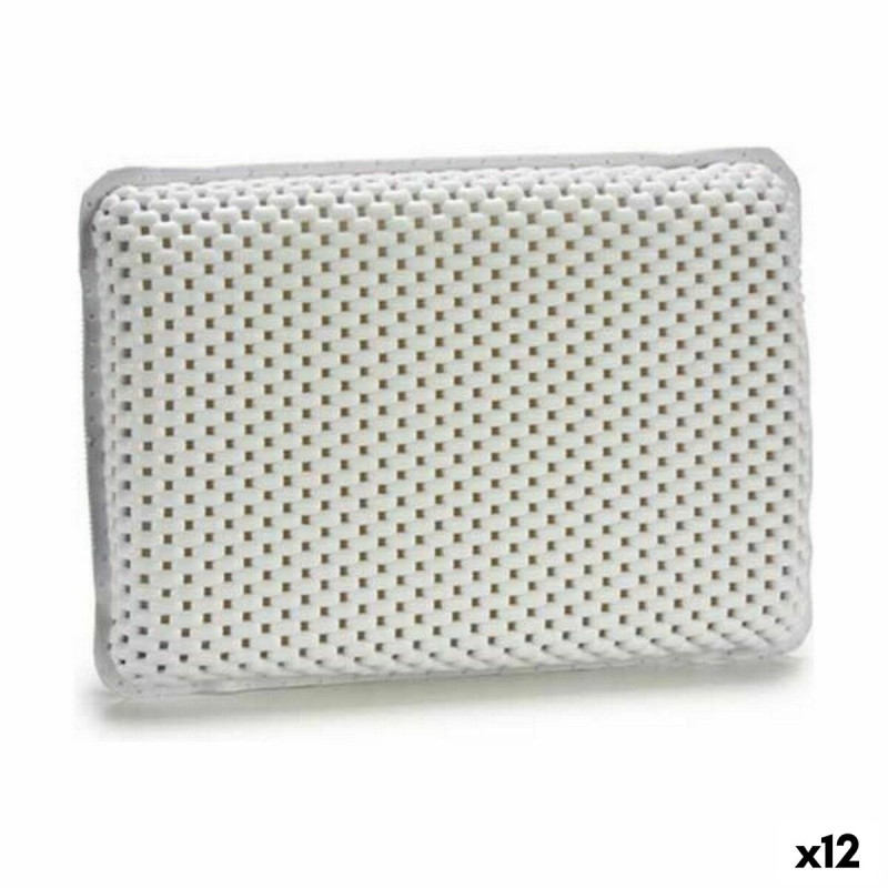 Oreiller Baignoire Antidérapant Blanc 100 % PVC 20 x 6 x 29 cm (12 Unités)