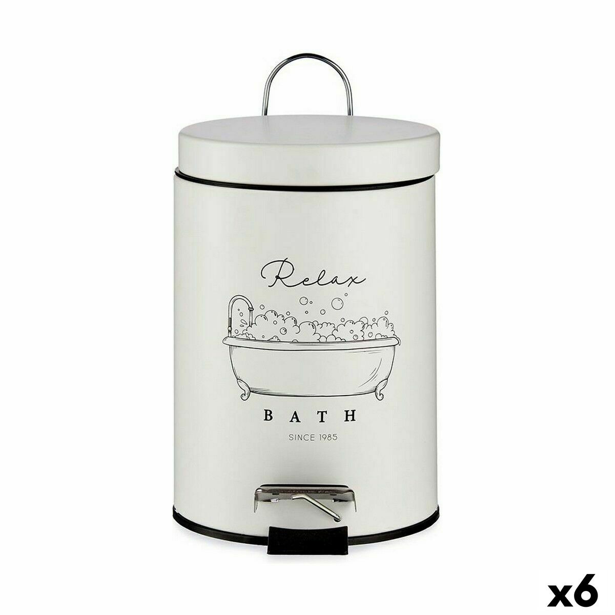 /393375/poubelle-a-pedale-relax-bath-blanc-noir-acier-plastique-3-l-6-unites.jpg