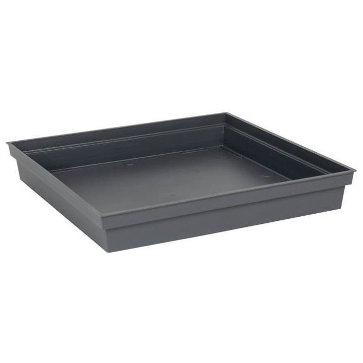 EDA Soucoupe carrée Toscane - 40 cm - Gris anthracite
