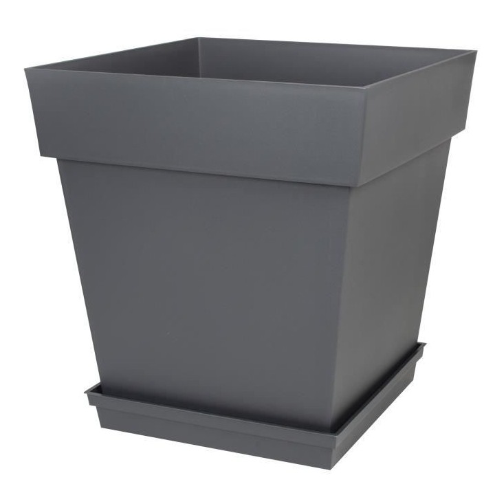 EDA Soucoupe carrée Toscane - 40 cm - Gris anthracite