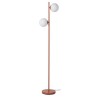 RETRO Lampadaire - Abat-jour 2 boules en verre - H 160 cm - Terracotta