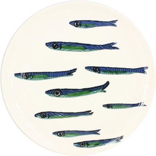 NOVASTYL - Ocean - Lot de 6 Assiettes plates - Ø27 cm - Faience - Bla