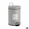 Poubelle à pédale Beauty Products Blanc Gris Acier Plastique 3 L (6 Unités)