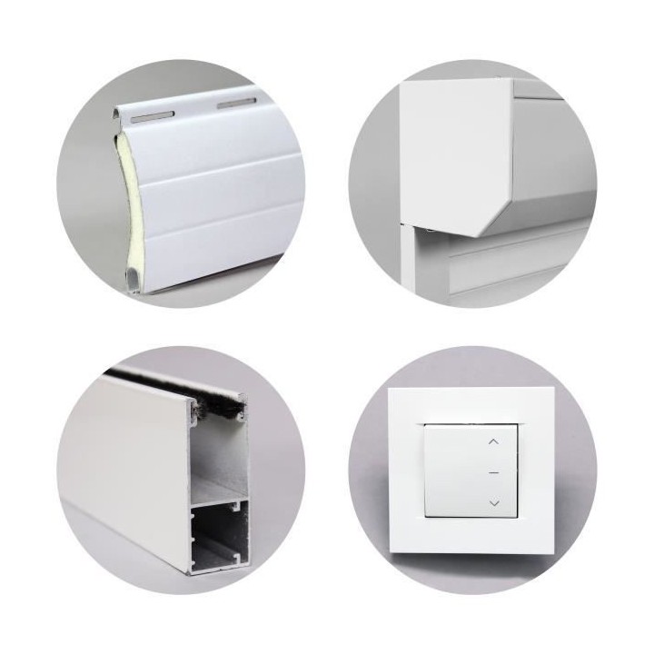 Volet roulant H170 cm x L150 cm en aluminium recoupable en largeur et