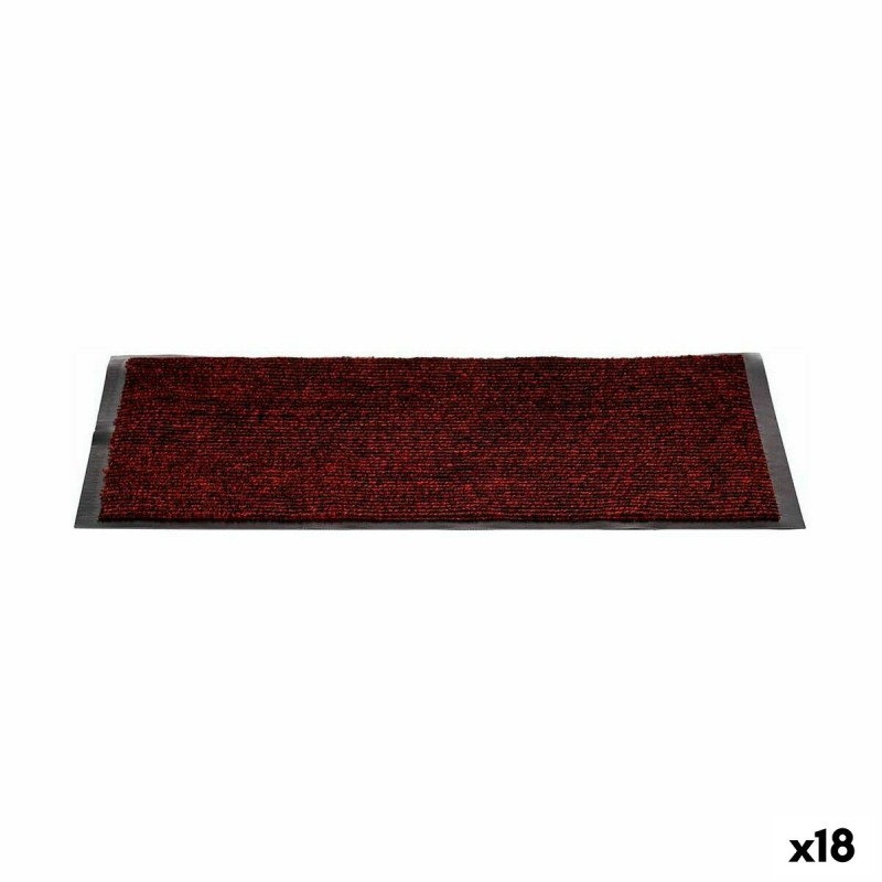 Paillasson Noir Rouge PVC 60 x 2 x 40 cm (18 Unités)