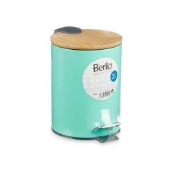 Corbeille à papier Menthe Métal Bambou 3 L (4 Unités)