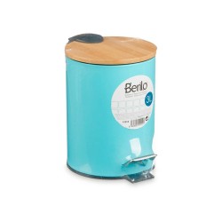 Corbeille à papier Bleu Métal Bambou 3 L (4 Unités)