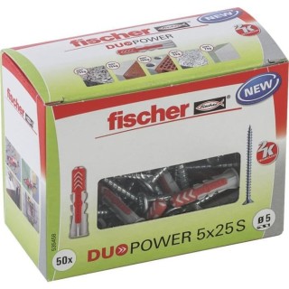 FISCHER - Cheville tous matériaux DuoPower 5x25 mm avec vis - Boîte