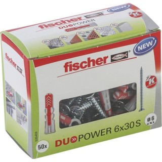 FISCHER - Cheville tous matériaux DuoPower 6x30 mm avec vis - Boîte