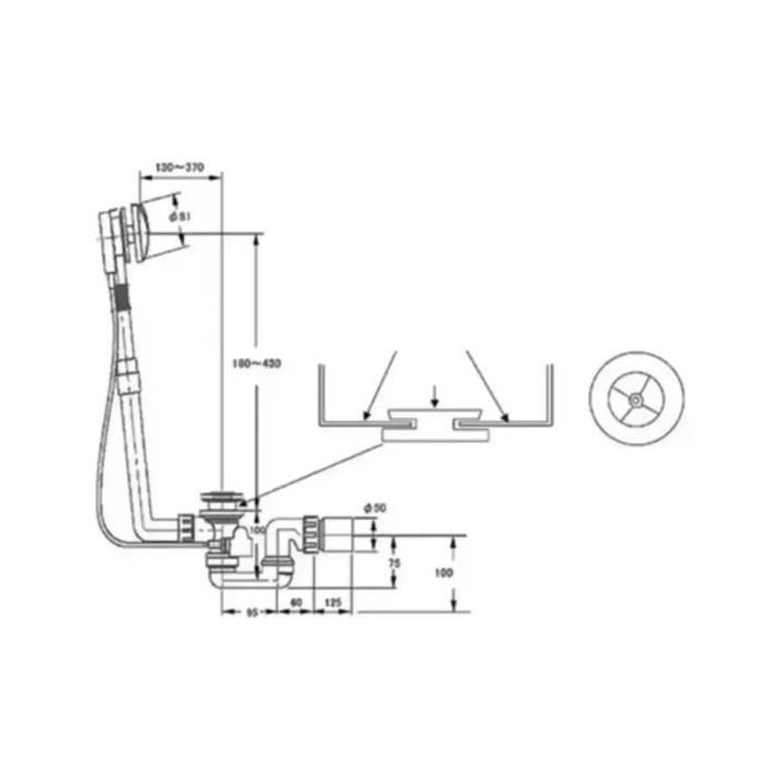 VILLEROY & BOCH - Multiplex combiné bonde/trop-plein chromé