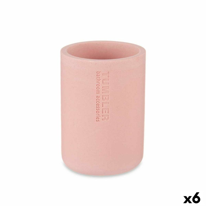 Support pour brosses à dents Rose Résine 7,8 x 10,5 x 7,8 cm (6 Unités)