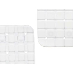 Tapis de Douche Antidérapant Carreaux Blanc PVC 67,7 x 38,5 x 0,7 cm (6 Unités)