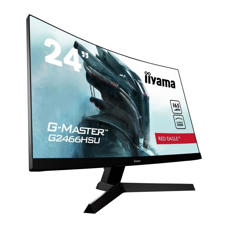 Ecran PC Gamer Incurvé - IIYAMA G-Master Red Eagle G2466HSU-B1 - 23,6 FHD - Dalle VA - 1ms - 165Hz - HDMI / DisplayPort - FreeS