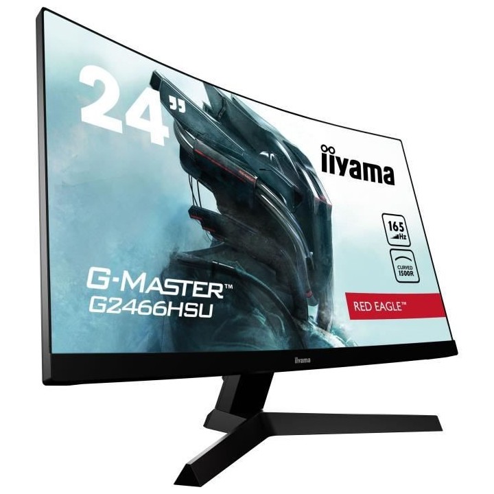 Ecran PC Gamer Incurvé - IIYAMA G-Master Red Eagle G2466HSU-B1 - 23,6