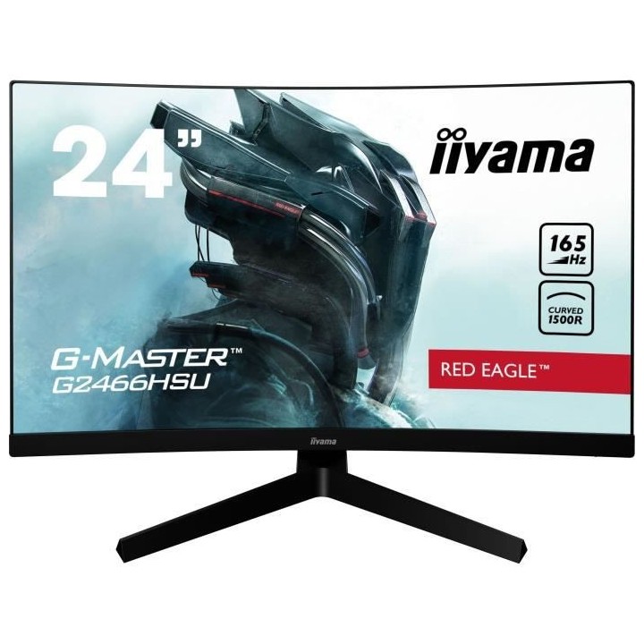 Ecran PC Gamer Incurvé - IIYAMA G-Master Red Eagle G2466HSU-B1 - 23,6